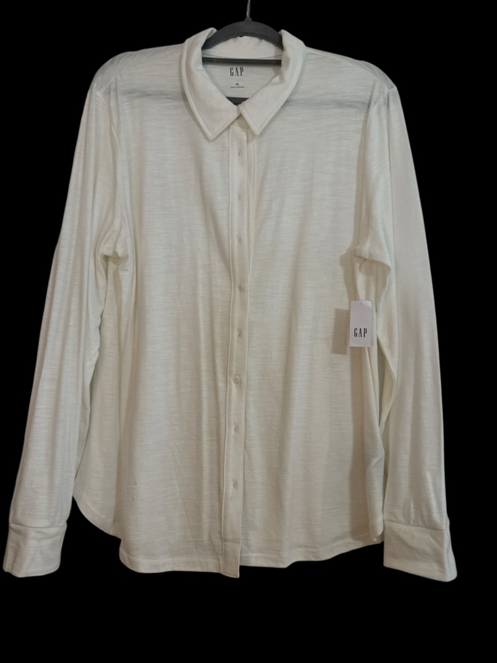 NWT GAP WOMENS Button-DOWN Shirt in Cream White XL